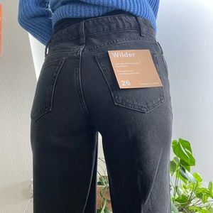 Reformation Wilder High Rise Wide Leg Jeans in Black